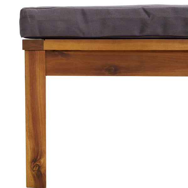 3-tlg. Garten-Lounge-Set mit Dunkelgrauen Kissen Akazienholz