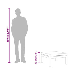 Hocker mit Cremeweißem Kissen Massivholz Akazie