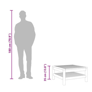 Couchtisch 65x65x35 cm Massivholz Akazie