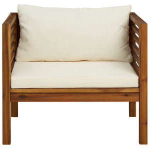 vidaXL Chaise de jardin avec coussins crème bois d'acacia massif