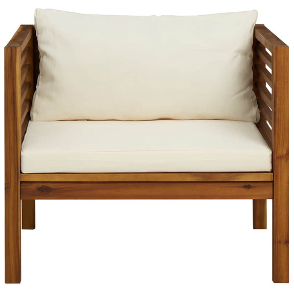 vidaXL Chaise de jardin avec coussins crème bois d'acacia massif