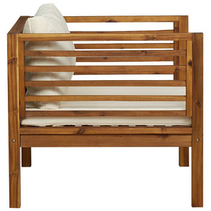 vidaXL Chaise de jardin avec coussins crème bois d'acacia massif