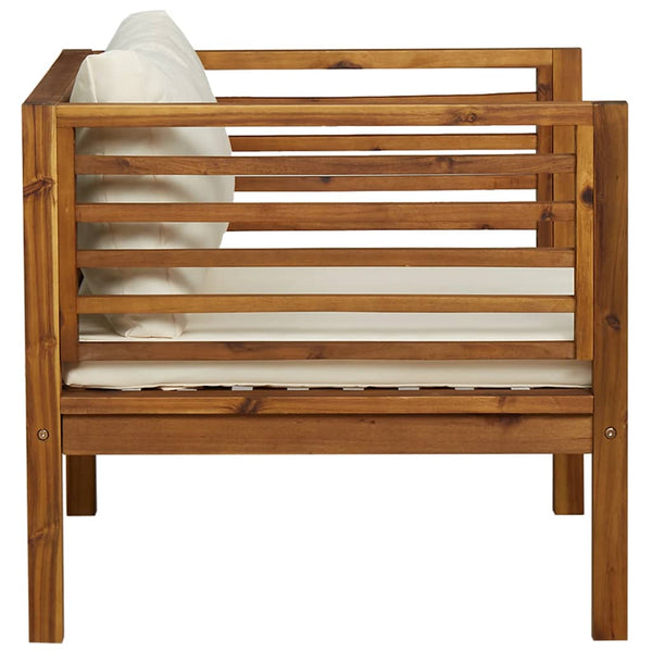 vidaXL Chaise de jardin avec coussins crème bois d'acacia massif