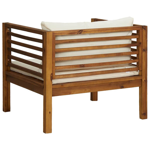 vidaXL Chaise de jardin avec coussins crème bois d'acacia massif
