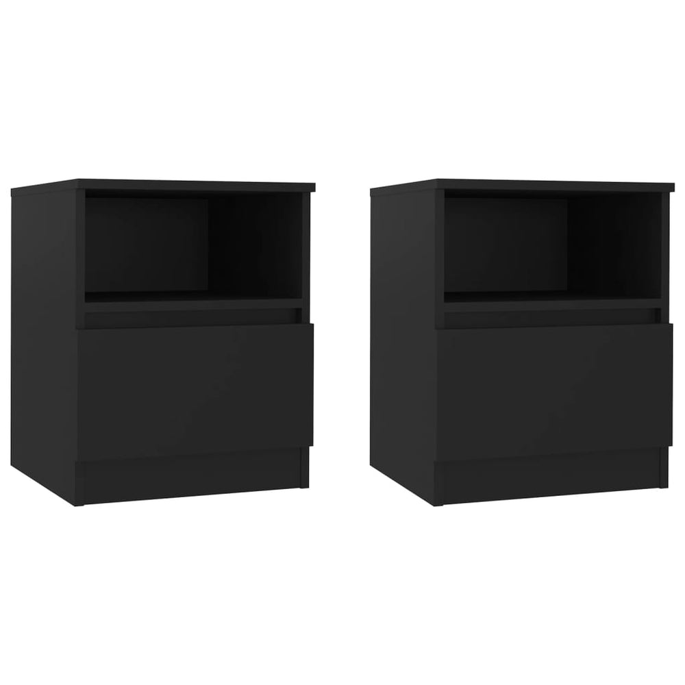 Nachttische Schwarz 40x40x50cm, 2er-Set