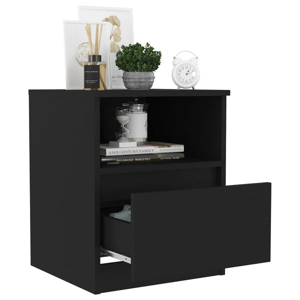 Nachttische Schwarz 40x40x50cm, 2er-Set