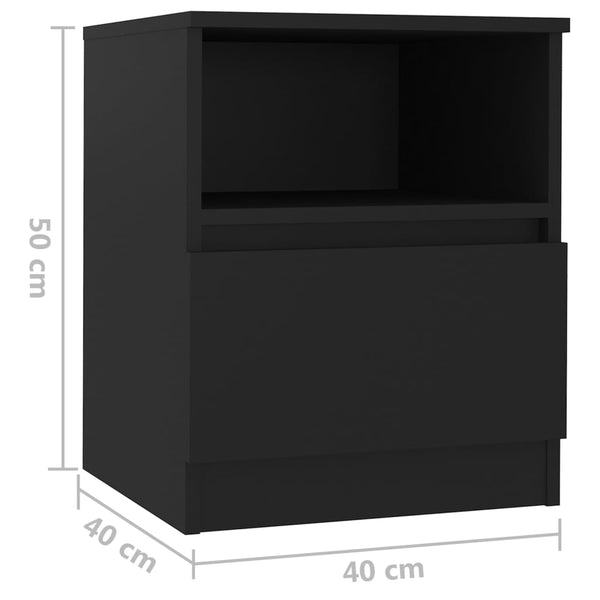 Nachttische Schwarz 40x40x50cm, 2er-Set