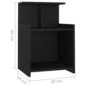 Nachttische 2er Set Schwarz 40x60 cm