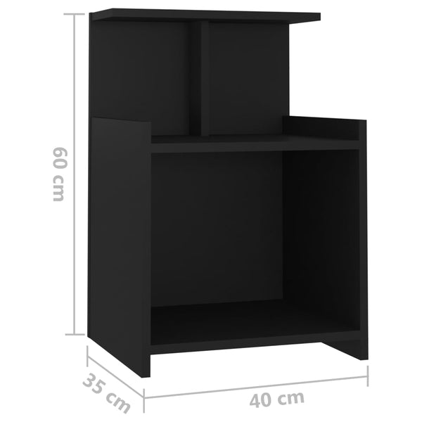 Nachttische 2er Set Schwarz 40x60 cm