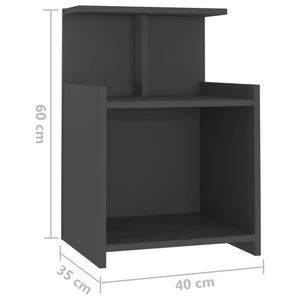 Grauer Nachttisch 40x35x60 cm