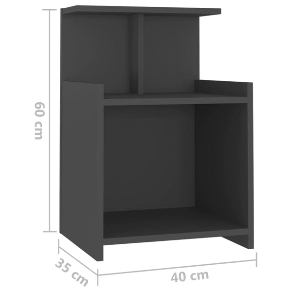 Grauer Nachttisch 40x35x60 cm