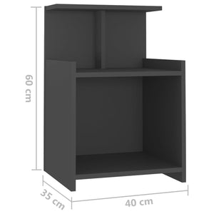Nachttische Grau 40x35x60cm, 2er-Set