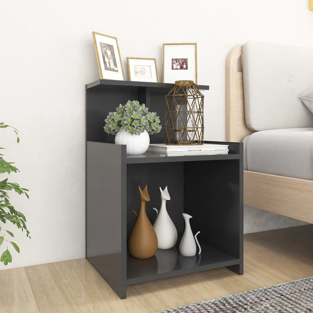 Nachttische Grau 40x35x60cm, 2er-Set