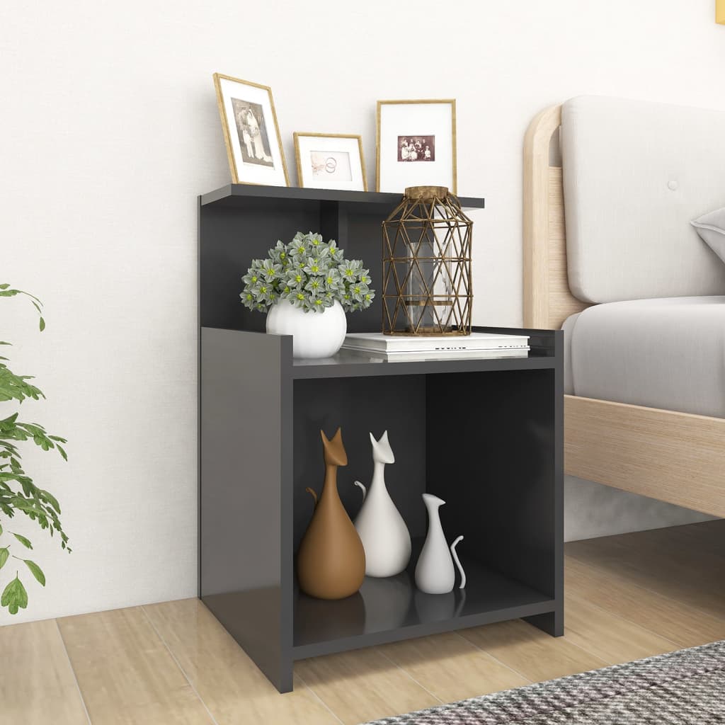 Nachttische Grau 40x35x60cm, 2er-Set