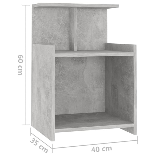 Betongrauer Nachttisch 40x35x60 cm