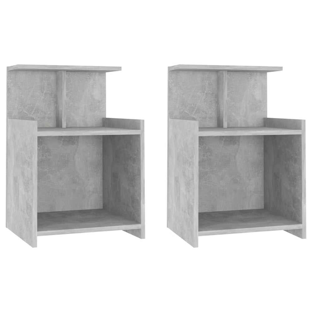 Betongraue Nachttische, 2er-Set