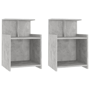 vidaXL Tables de chevet 2 pcs Gris béton 40x35x60 cm Bois d'ingénierie