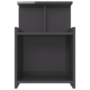 Nachttische Grau Hochglanz, 2er-Set
