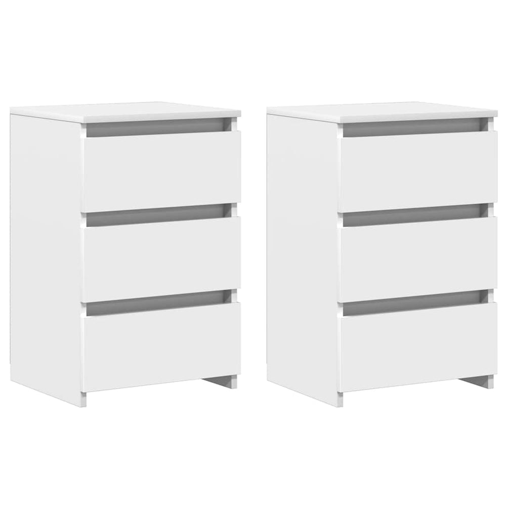 Nachttische 2er Set Weiß 40x35x62,5 cm