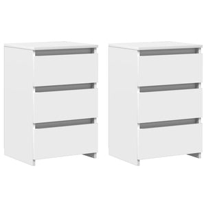 Nachttische 2er Set Weiß 40x35x62,5 cm
