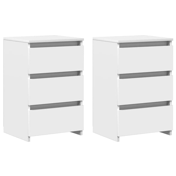 Nachttische 2er Set Weiß 40x35x62,5 cm