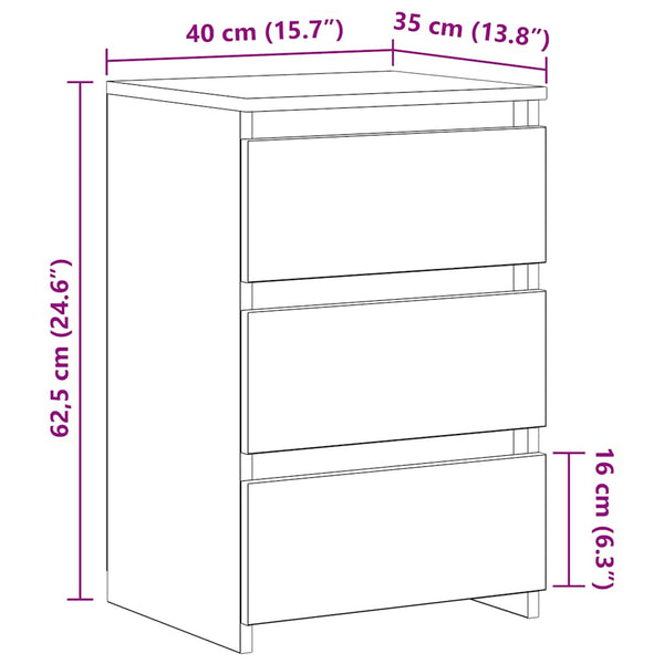 Nachttische 2er Set Weiß 40x35x62,5 cm