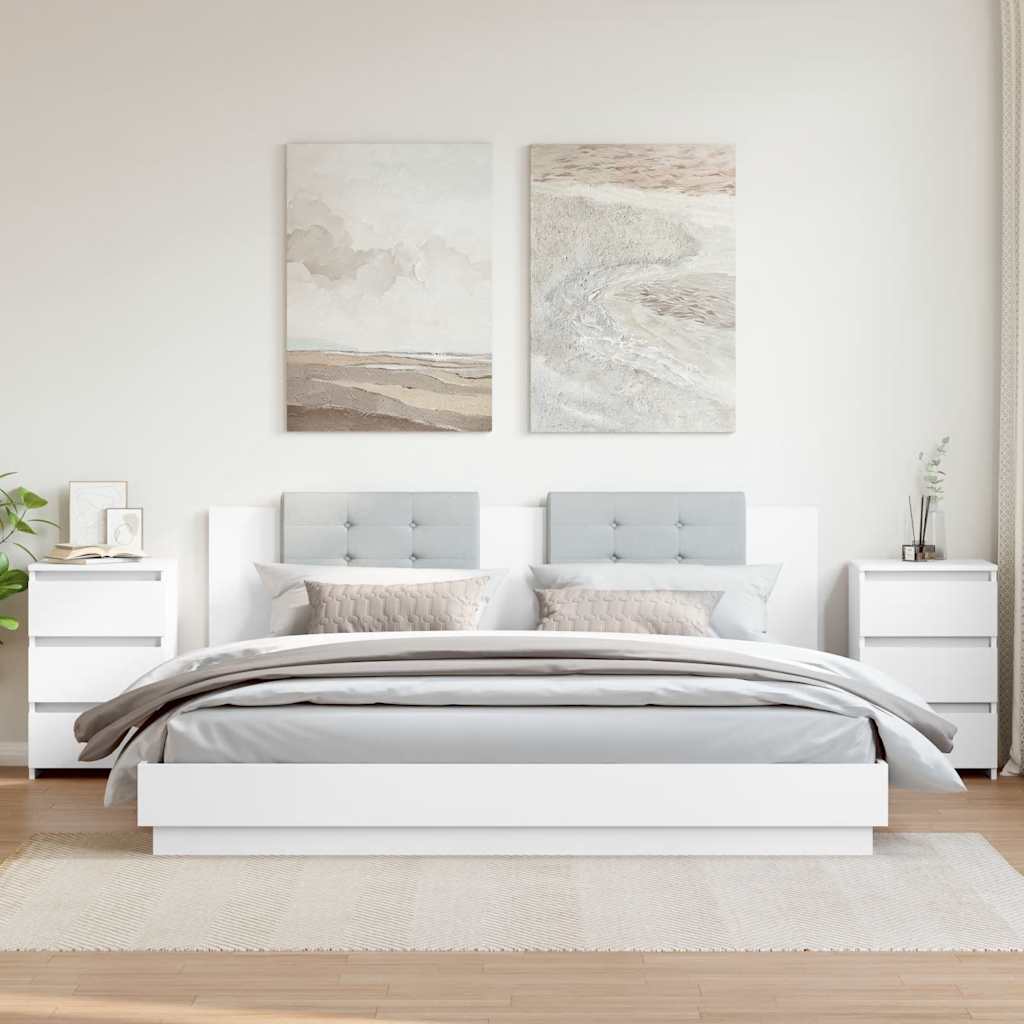 Nachttische 2er Set Weiß 40x35x62,5 cm
