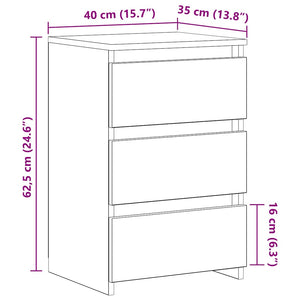 Nachttische Schwarz 40x35x62,5cm, 2er-Set