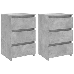 Nachttische 2er Set Betongrau 40x35x62,5cm