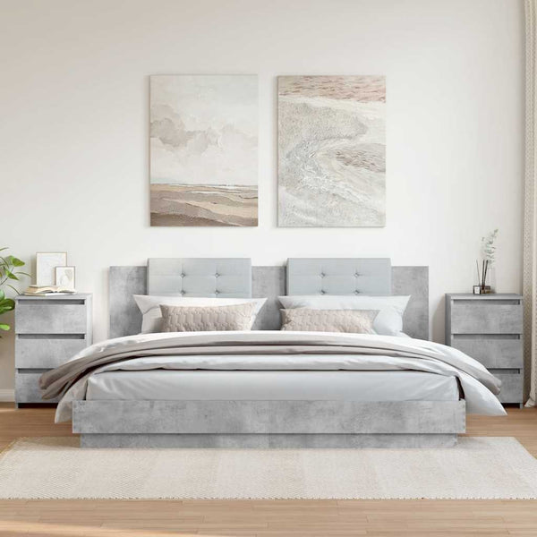 Nachttische 2er Set Betongrau 40x35x62,5cm
