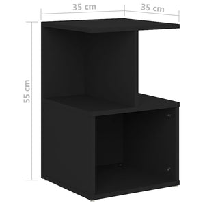 Schwarzer Nachttisch 35x35x55 cm