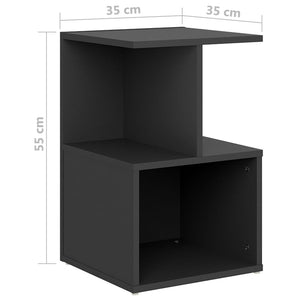 Nachttische 2er Set Grau 35x35x55cm