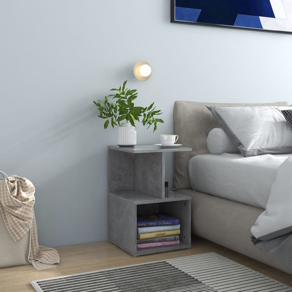 vidaXL Nightstand Concrete Gray 35x35x55 cm Engineered Wood