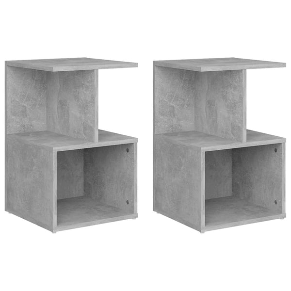 Nachttische 2er Set Betongrau 35x35x55 cm