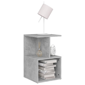 Nachttische 2er Set Betongrau 35x35x55 cm