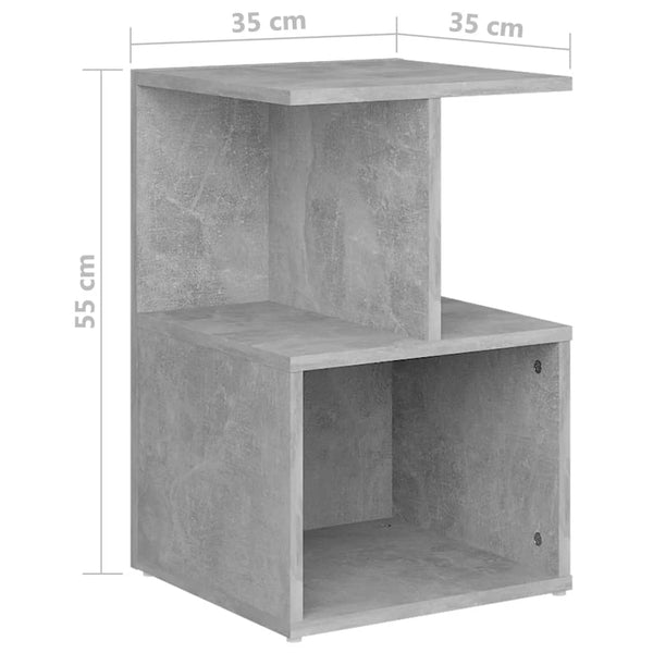 Nachttische 2er Set Betongrau 35x35x55 cm