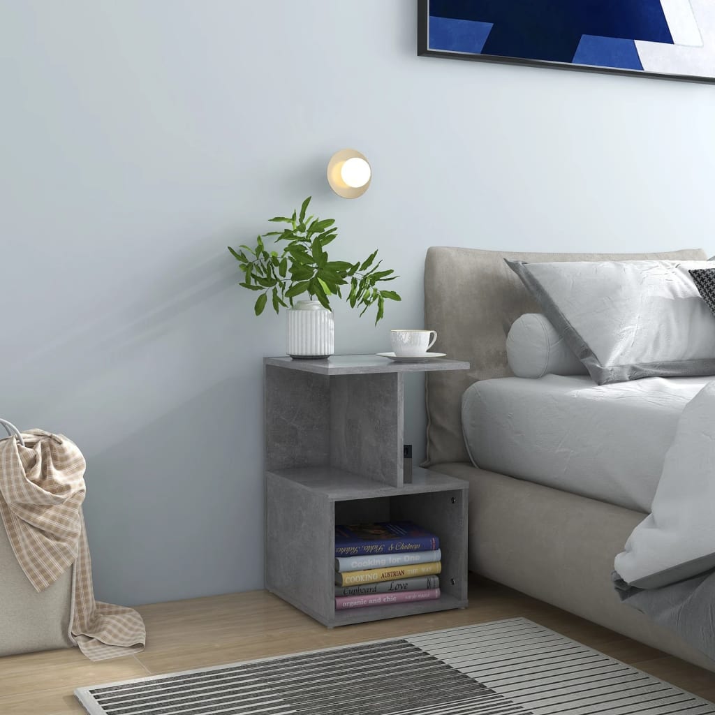 Nachttische 2er Set Betongrau 35x35x55 cm
