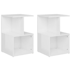 vidaXL Tables de chevet 2 pcs Blanc brillant 35x35x55 cm Bois d'ingénierie