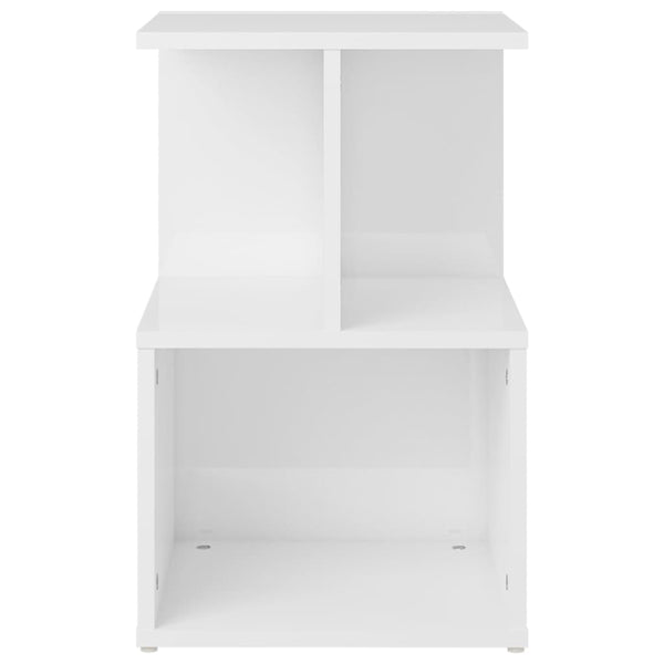 vidaXL Tables de chevet 2 pcs Blanc brillant 35x35x55 cm Bois d'ingénierie