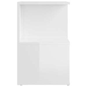 vidaXL Tables de chevet 2 pcs Blanc brillant 35x35x55 cm Bois d'ingénierie