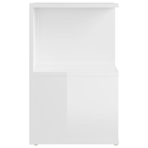 vidaXL Tables de chevet 2 pcs Blanc brillant 35x35x55 cm Bois d'ingénierie