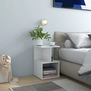 vidaXL Tables de chevet 2 pcs Blanc brillant 35x35x55 cm Bois d'ingénierie