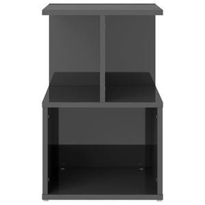 Nachttische Grau Hochglanz, 2er Set