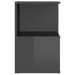 Nachttische Grau Hochglanz, 2er Set