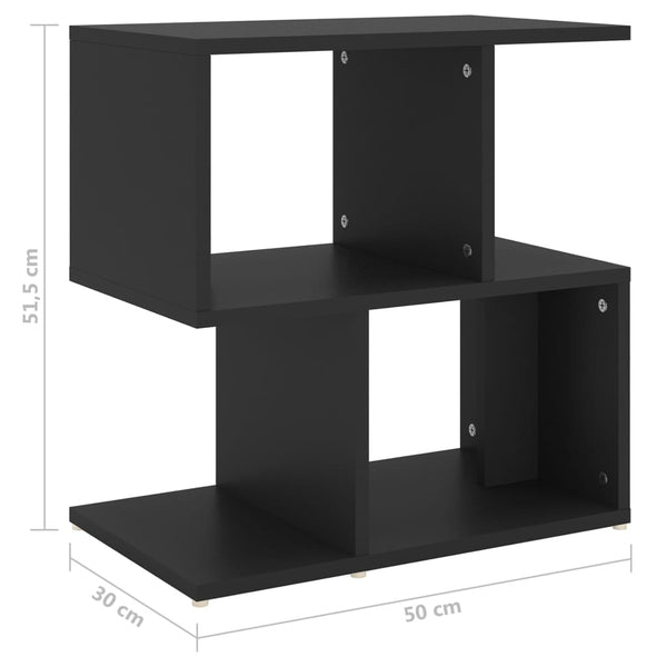 Schwarzer Nachttisch 50x30 cm