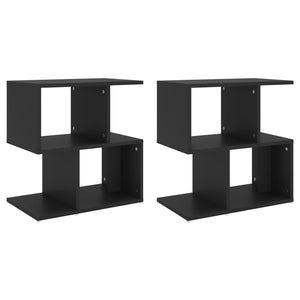 Nachttische Schwarz 2er Set