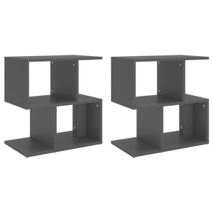Nachttische Grau 2er Set Holz