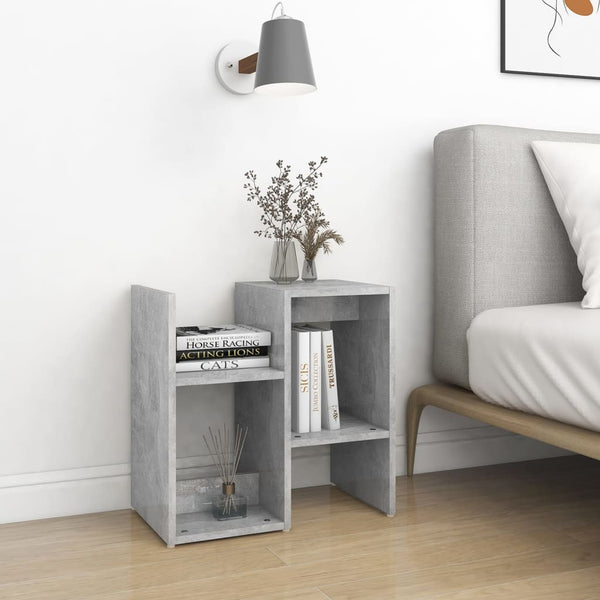Betongraue Nachttische, 2er-Set