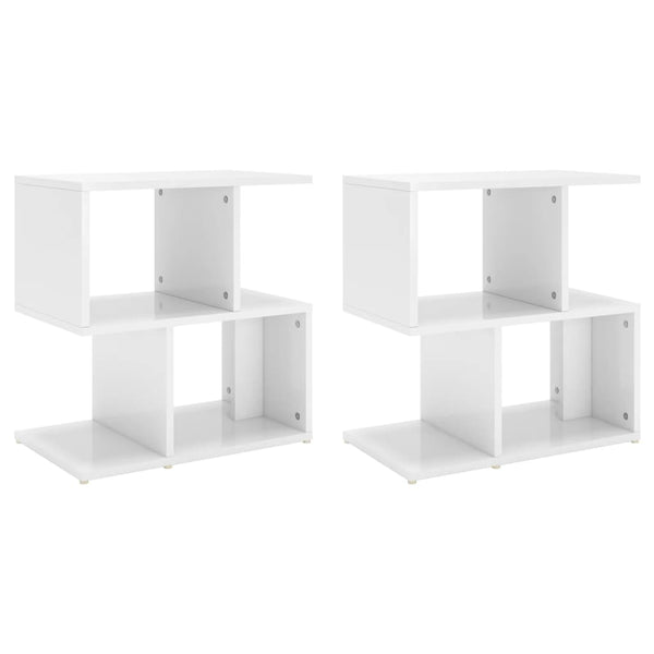 vidaXL Tables de chevet 2 pcs Blanc brillant 50x30x51,5 cm Bois d'ingénierie