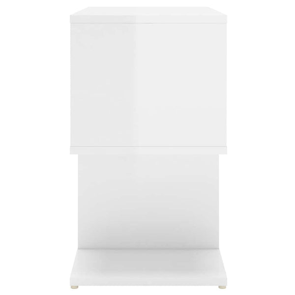 vidaXL Tables de chevet 2 pcs Blanc brillant 50x30x51,5 cm Bois d'ingénierie